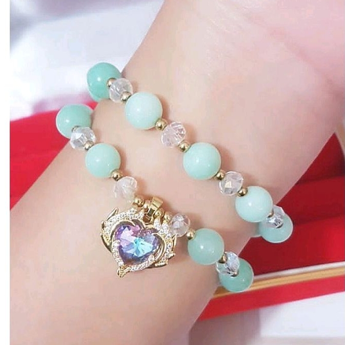 Gelang batu  giok warna hijau muda 289