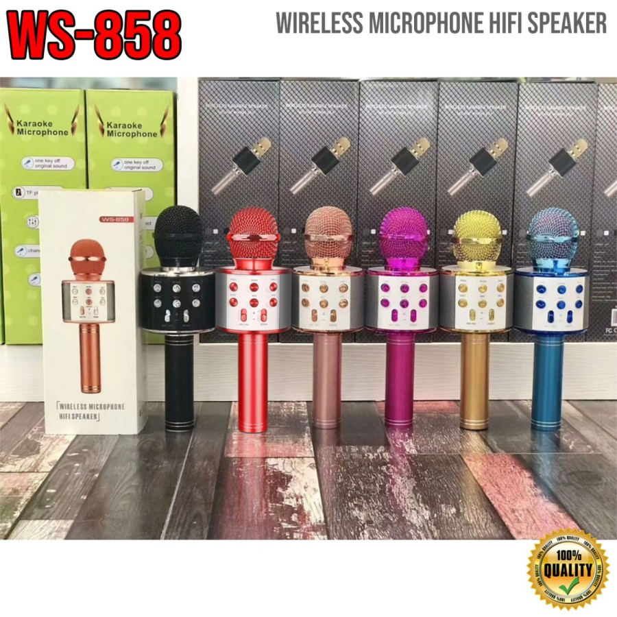 HOT SALE Mic microphone mikrofon Bluetooth Wireless HIFI KTV 858 WS-858 Karaoke WS858