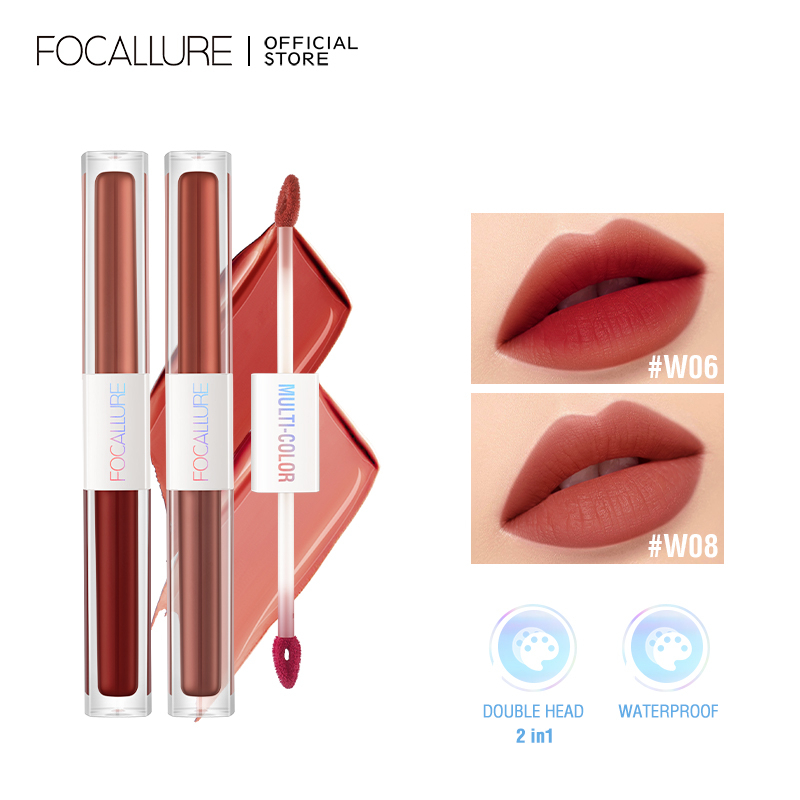 ready~ FOCALLURE 2 In 1 Liquid Lipstick Matte Dual Stick / FOCALLURE LIPSTIK 2 IN 1 WATERPROOF