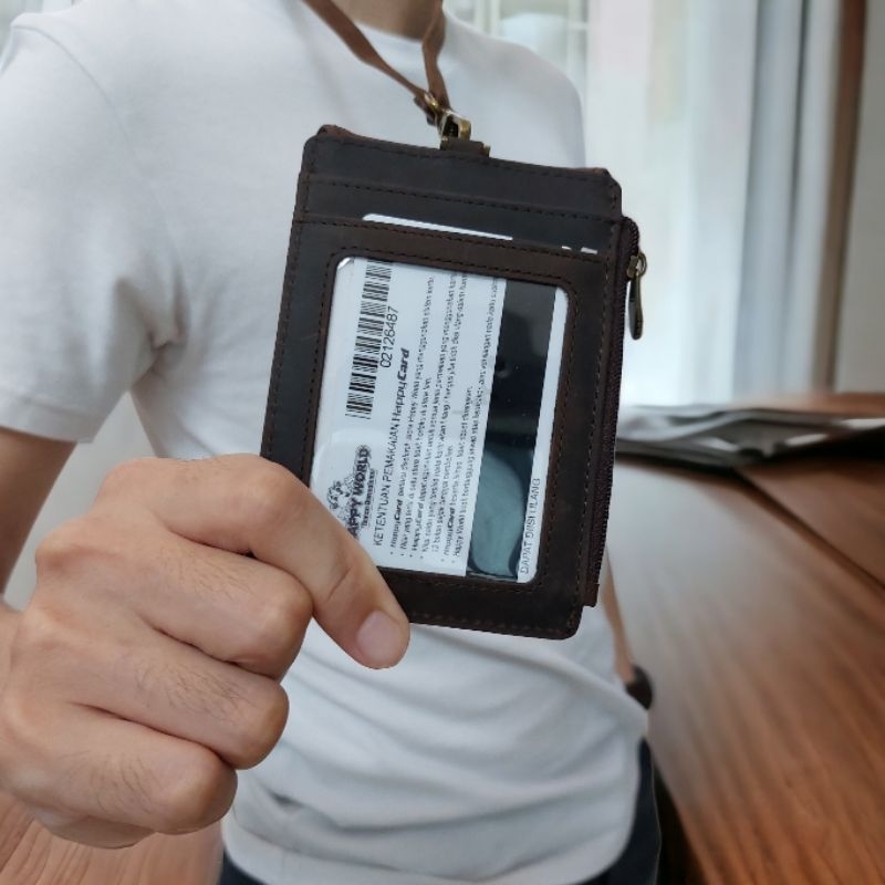 Dompet kartu id card kulit asli crazy horse | slim wallet pria wanita - ISHIYA POTALA