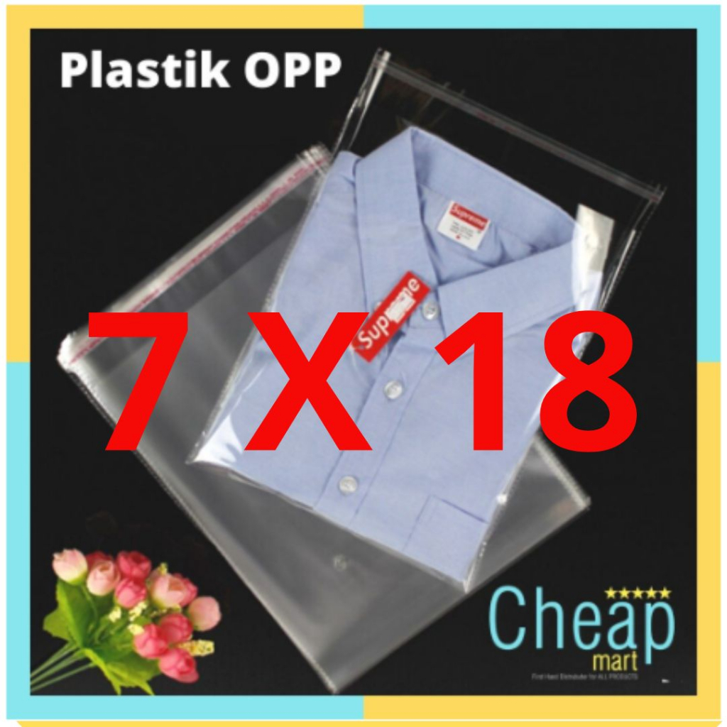 

7 x 18 OPP PLASTIK KACA LEM Undangan, Souvenir, Kaos, DVD, Bakery (ISI 100 Lembar) TEBAL