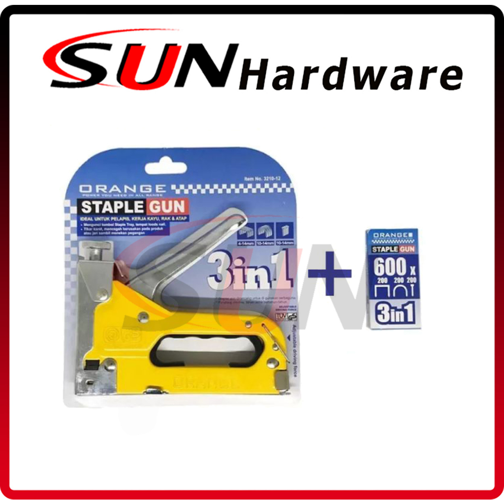 

Stapler Tembak Adjustable 3 In 1 Staples Gun Hekter Tacker Kain Kulit Jok motor Sofa Terpal