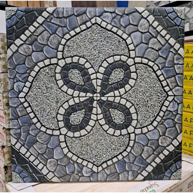 Keramik Lantai Kasar Timbul 50x50 CHARM GREY Mulia