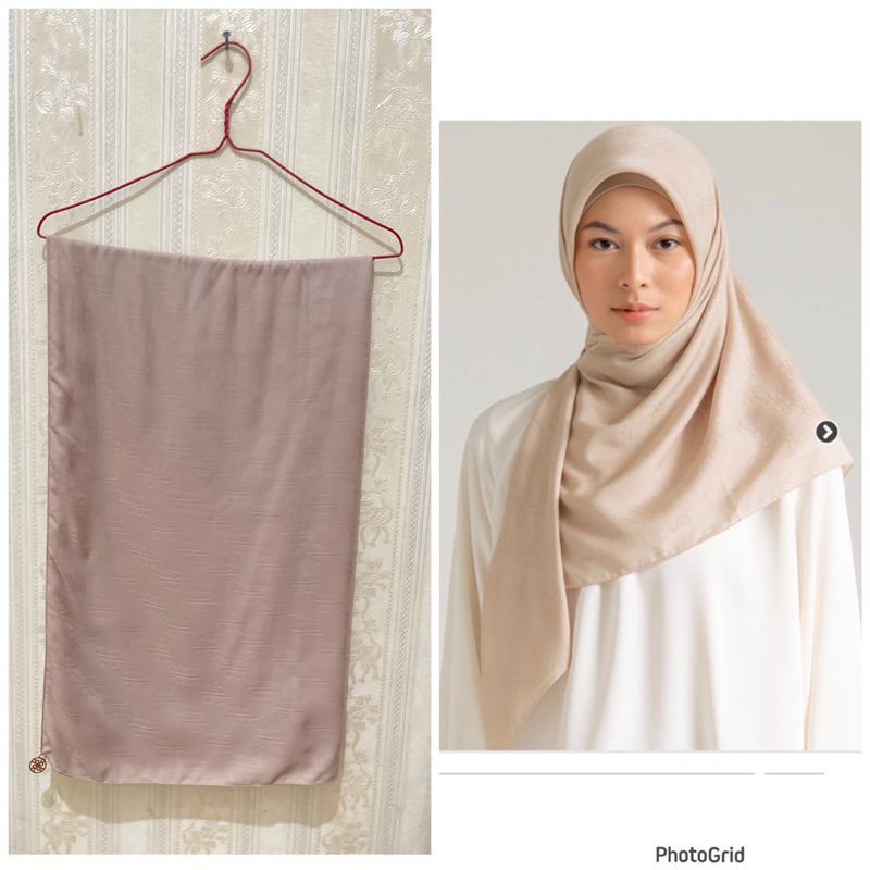 preloved ria miranda scarf monogram jacquard soy bean original