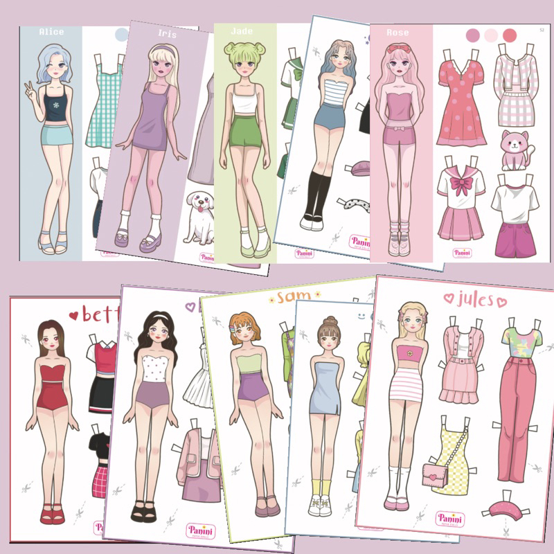 Korean Paper Doll, Mainan Bongkar Pasang Kertas, Orang orangan, Baju bajuan, Mainan Jadul