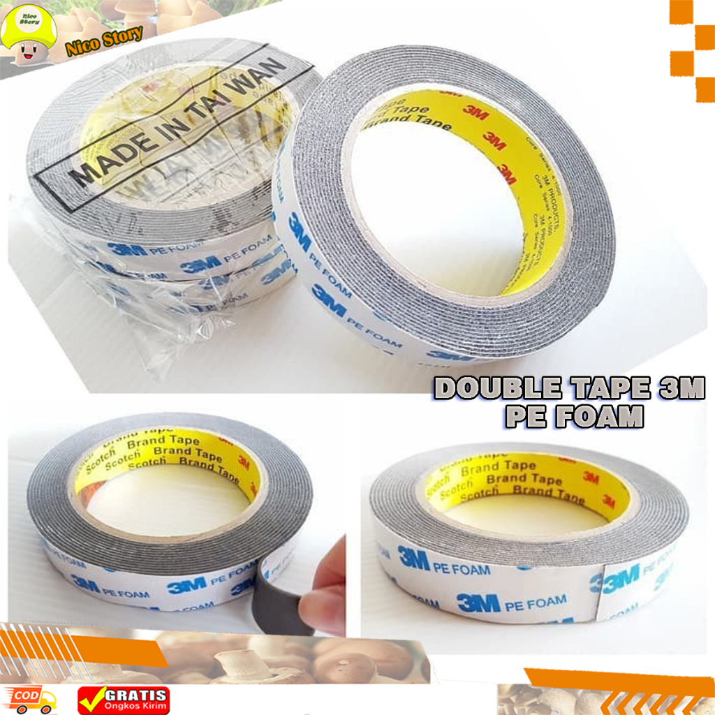 

(NCS) Double Tape 3M Pe Foam / Solasi Bolak Balik BB Busa 23 mm X 4.5 M 23mm X 4.5M double tape foam