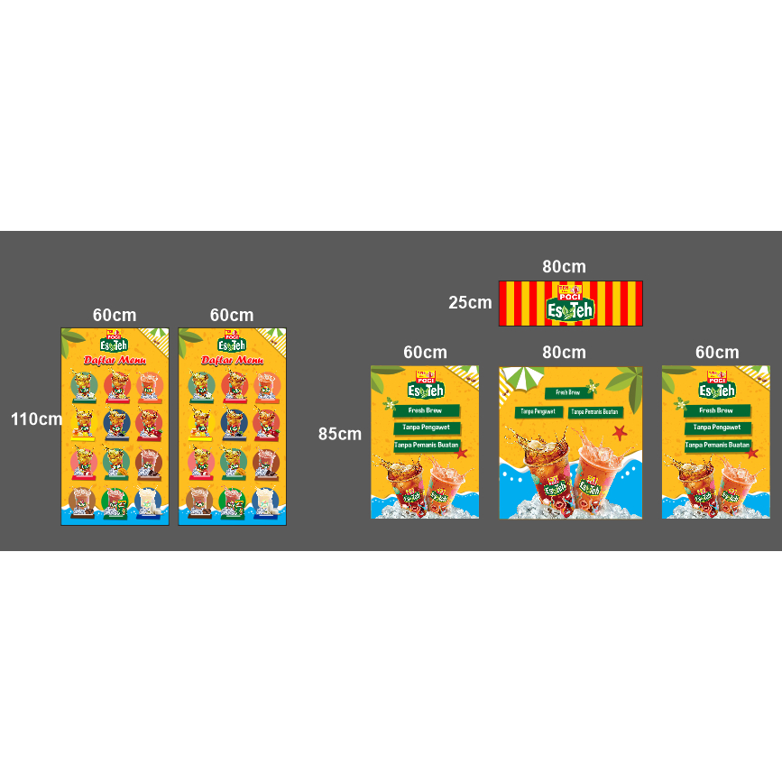 BANNER ROMBONG  ES TEH ES JERUK CUSTOM UKURAN & DESAIN