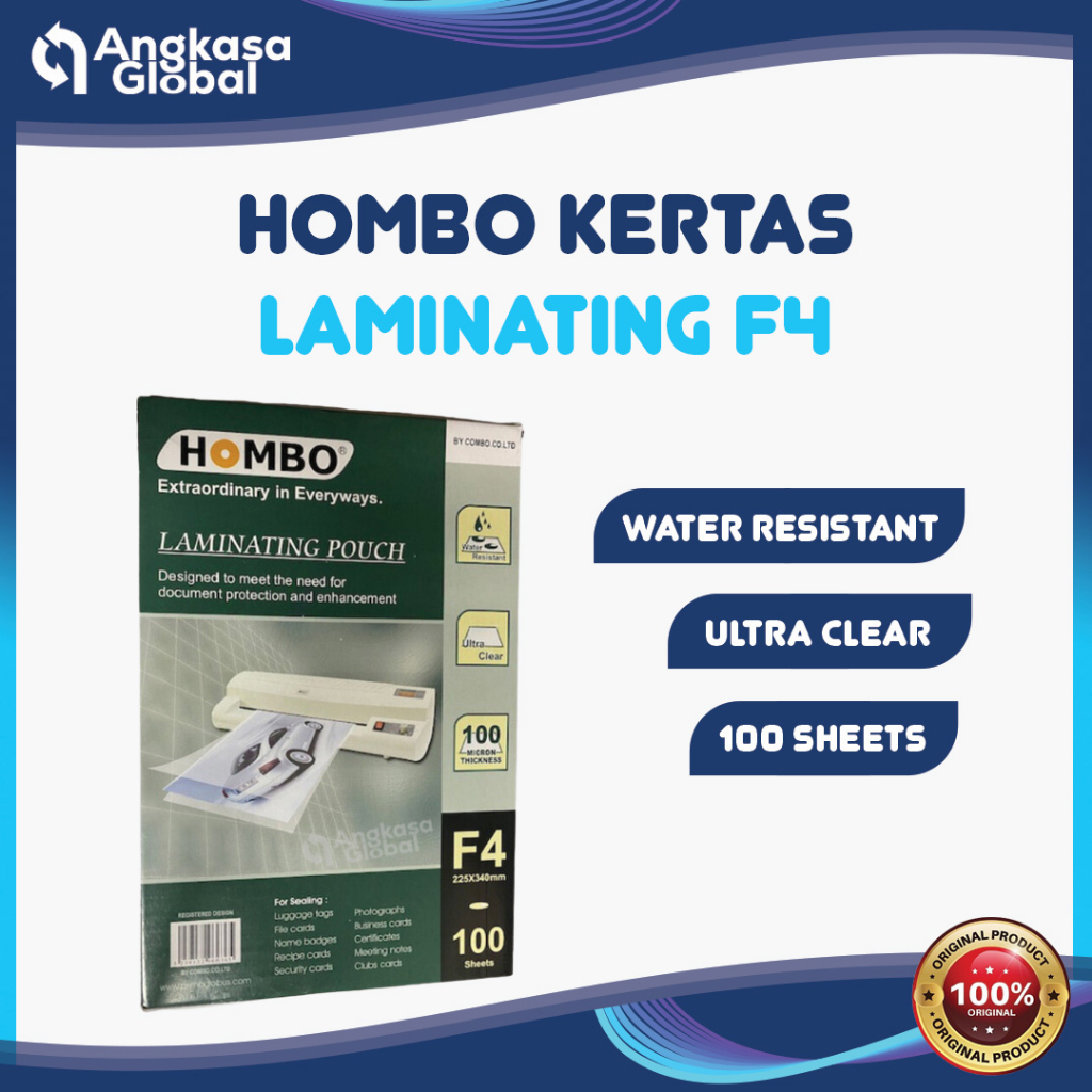 

HOMBO KERTAS LAMINATING F4 (1Pack)