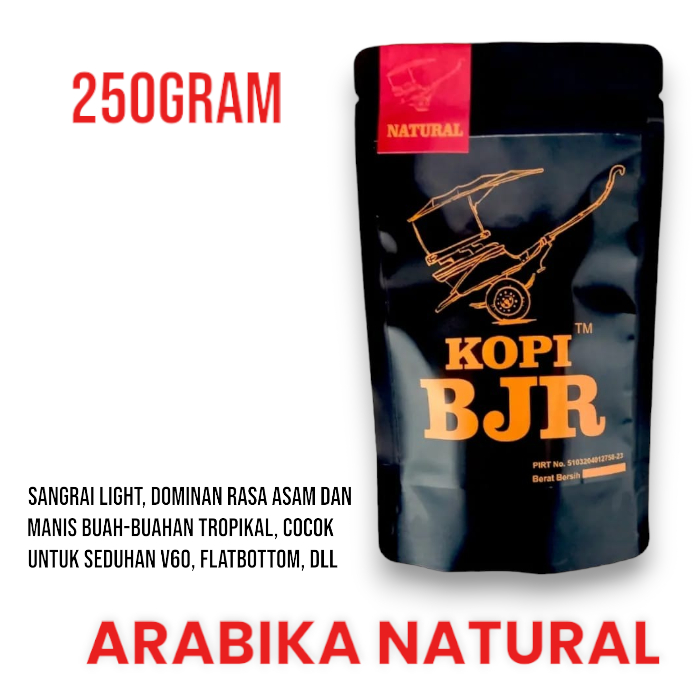 

250 gram Kopi Arabika Proses Natural Gunung Puntang Biji Bubuk Murni Asli Kopi BJR