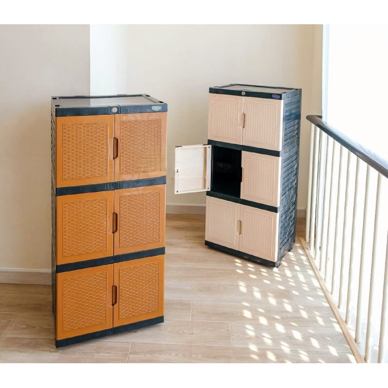 ( Instan Kurir ) Lemari Plastik Susun 3 , 4 dan 5 Mini Kecil Banget Imut NANDOS 1 Kunci