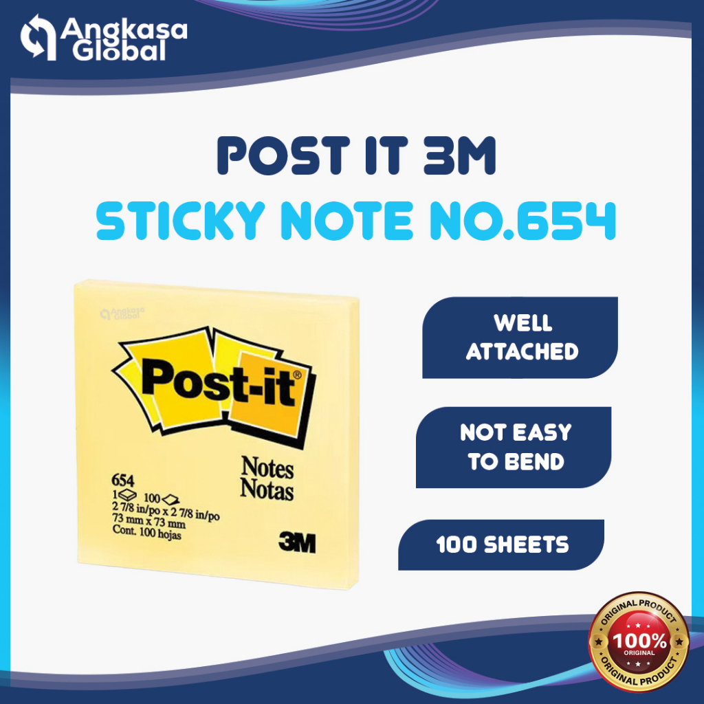 

POST IT 3M STICKY NOTE NO.654 (1PAD)