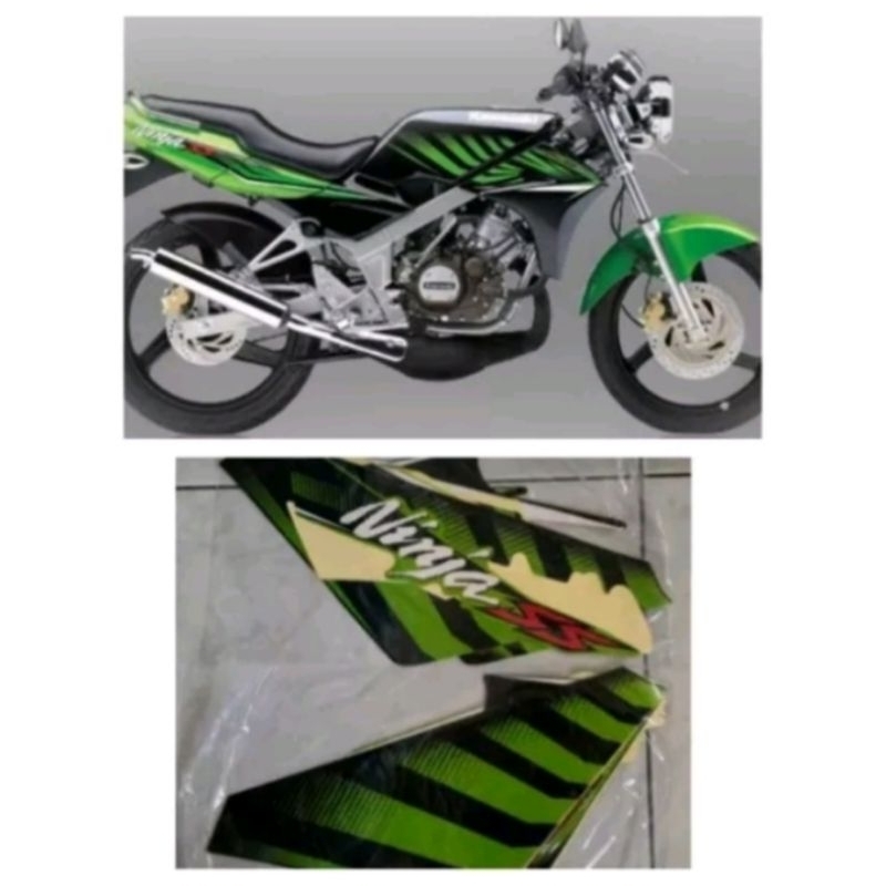 Striping stiker Kawasaki Ninja SS 2014 hitam hijau