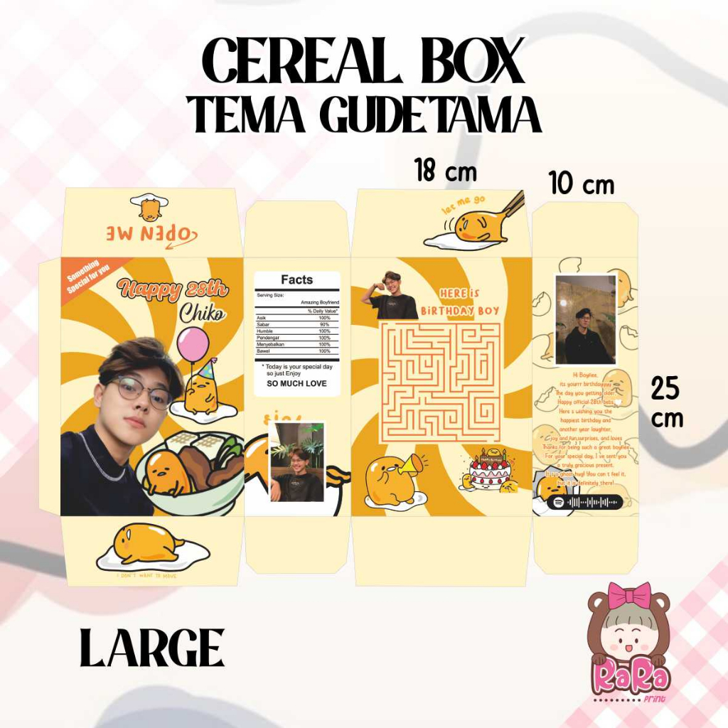 

CEREAL BOX CUSTOM TEMA GUDETAMA