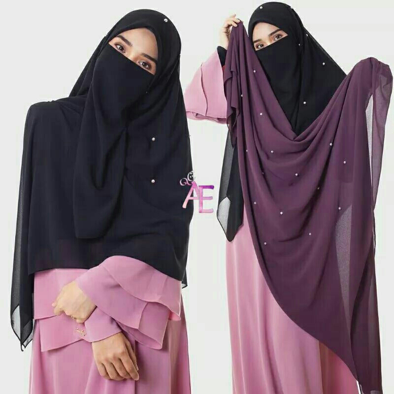 SEGI EMPAT INSTAN / NON INSTAN TUDUNG BAWAL MALAY PEARL SET CADAR