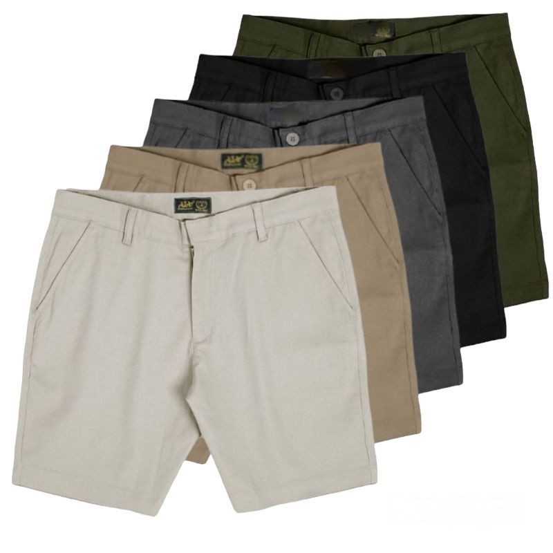 TERLARIS|Celana Chinos pendek pria murah premium/Short Chinos Pants pendek size 27-38 warna army moc