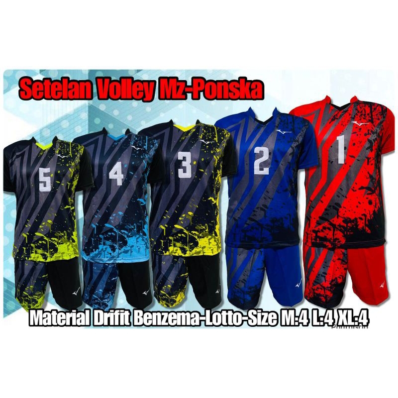 Setelan Volly Mizuno Bolt Baju Setelan Team Volly Printing Mizuno Bolt