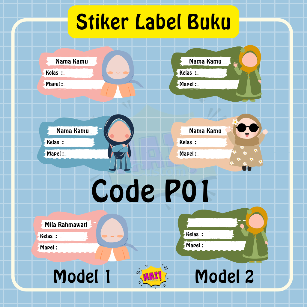 

Stiker Nama Buku Pelajaran Label Nama Mapel Mata Pelajaran Sekolah