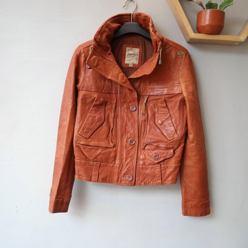 Thursday Island Jaket kulit asli outer kulit Pl bekas preloved second