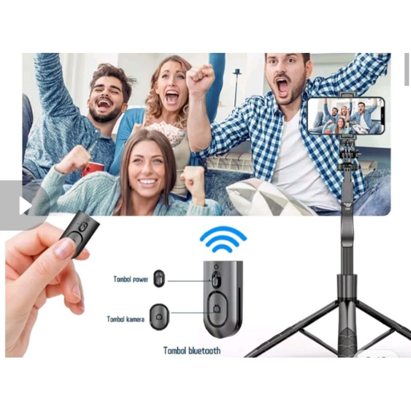L16 Tongsis Tripod Bluetooth Selfie Stick Remote Tripod HP