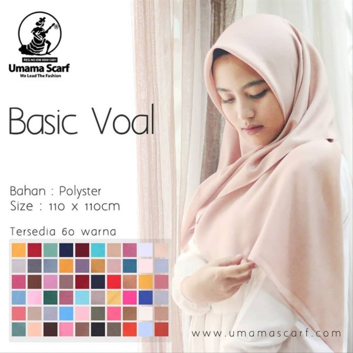 Jilbab Polos Segi Empat Umama Basic Voal