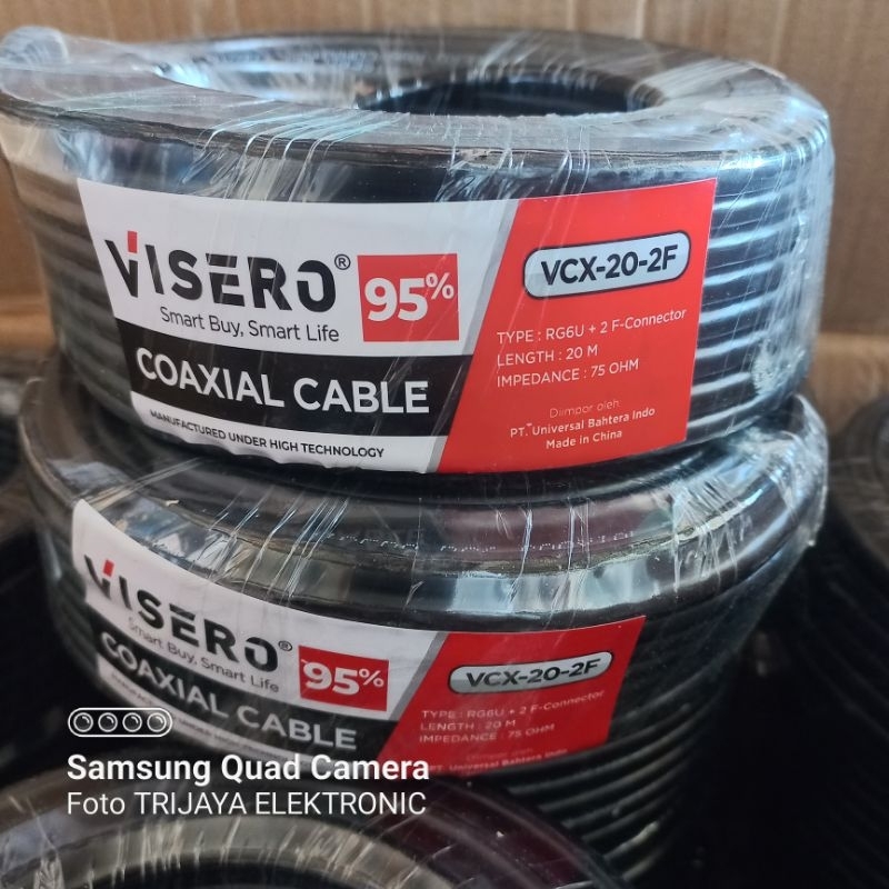 Kabel Matrix Parabola RG6 Coaxial 20M Merk Visero Kwalitas Premium