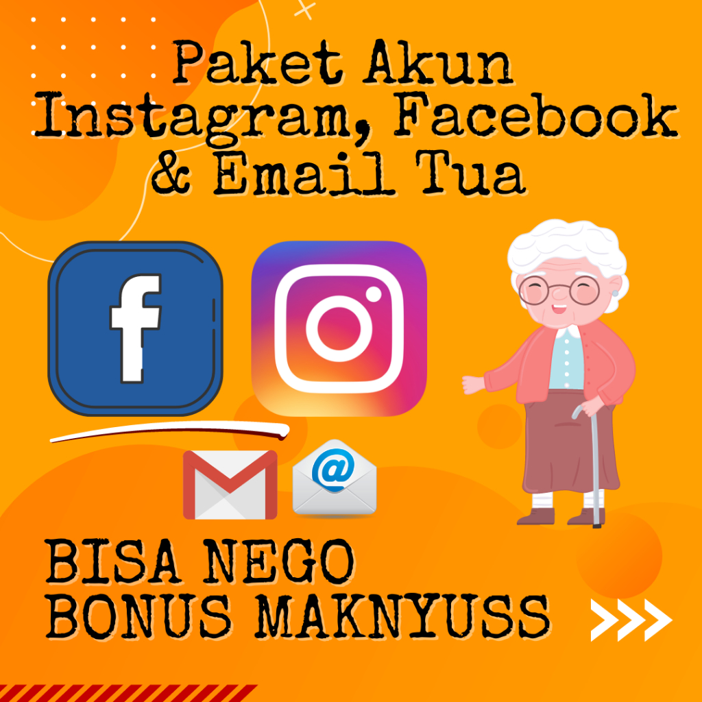 Akun FB/Facebook Tua Sepaket dg Akun Instagran IG & Gmail Bonus Cara Iklan FB Laku 24k Pcs Ada Adsma