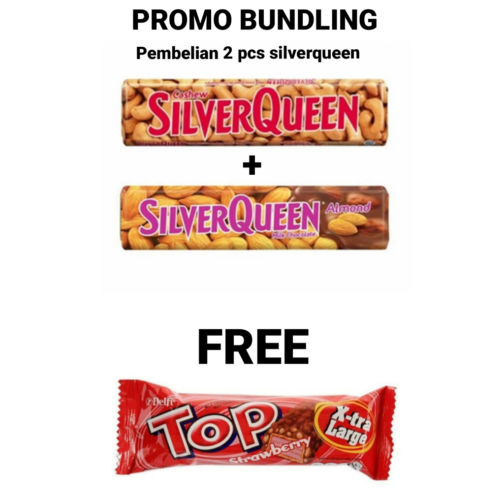 

Promo Paket 2 Coklat SilverQueen Free Top X-tra Large