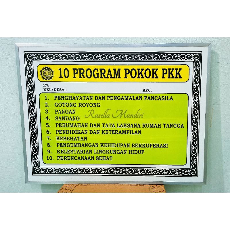 PAPAN DATA PKK - 10 PROGRAM POKOK PKK - PAPAN POSYANDU - RASELLA MANDIRI