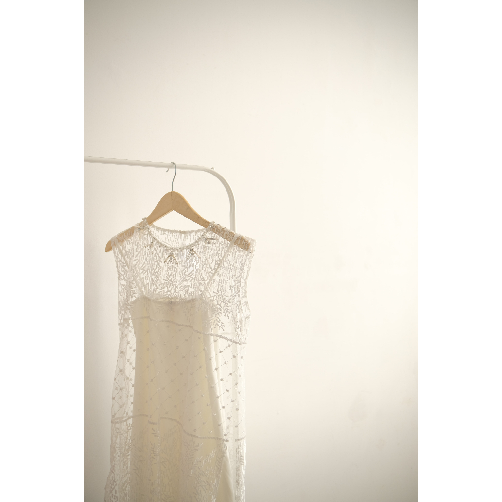 Lily White Hera Lilyane Dress | Gaun Pesta Dewasa Perempuan Cewek Wanita | Brokat/kebaya modern