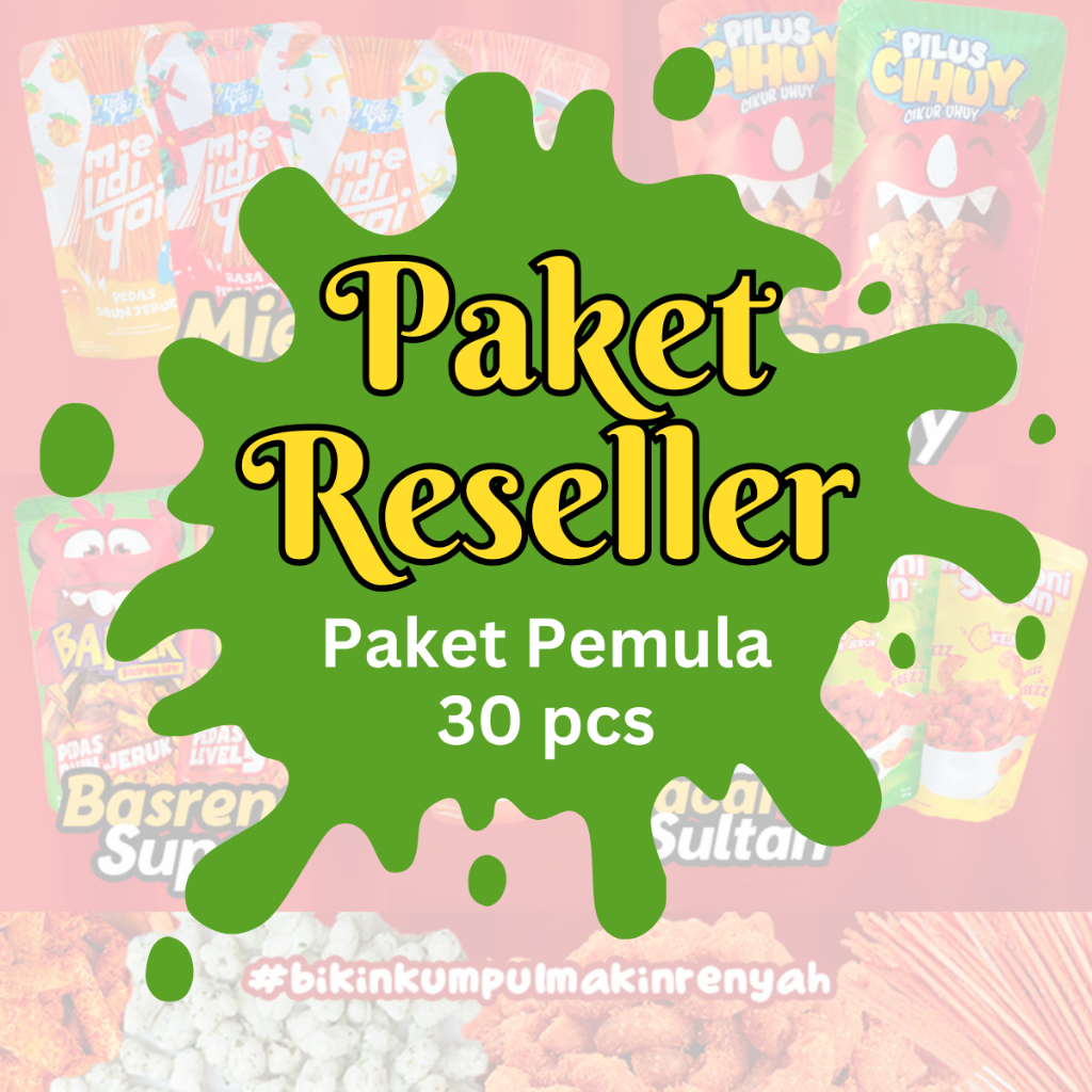 

SUKANYEMIL - Paket Reseller Pemula 30 pcs bebas pilih varian Basreng Super Mie Lidi Macaroni Sultan Pilus Cihuy