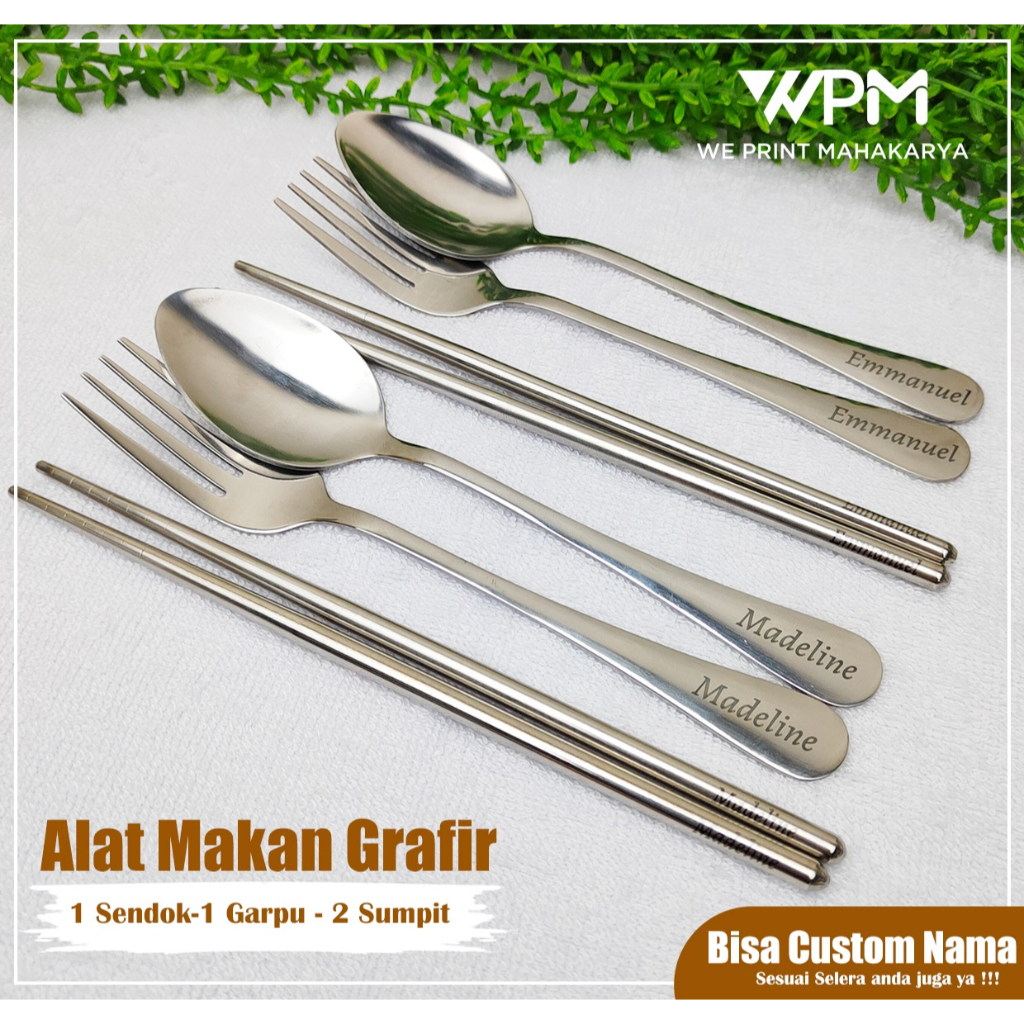 CUSTOM ALAT MAKAN / SENDOK GARPU SUMPIT GRAFIR