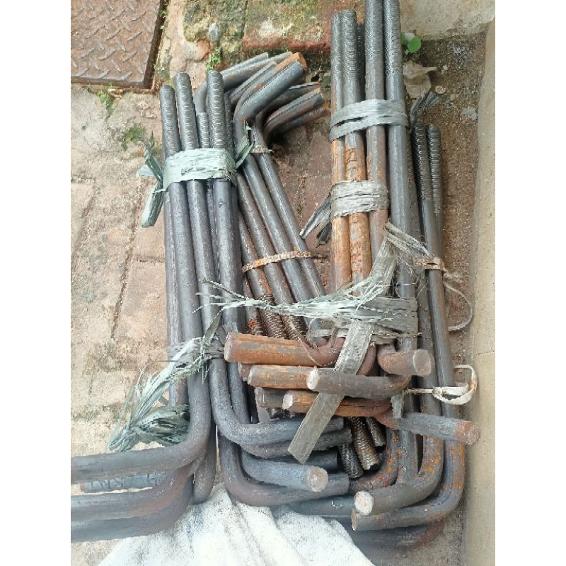 besi angkur hitam 3/4 x 50mm (19mm x 50cm )per batang (include 2 mur + 1 ring)