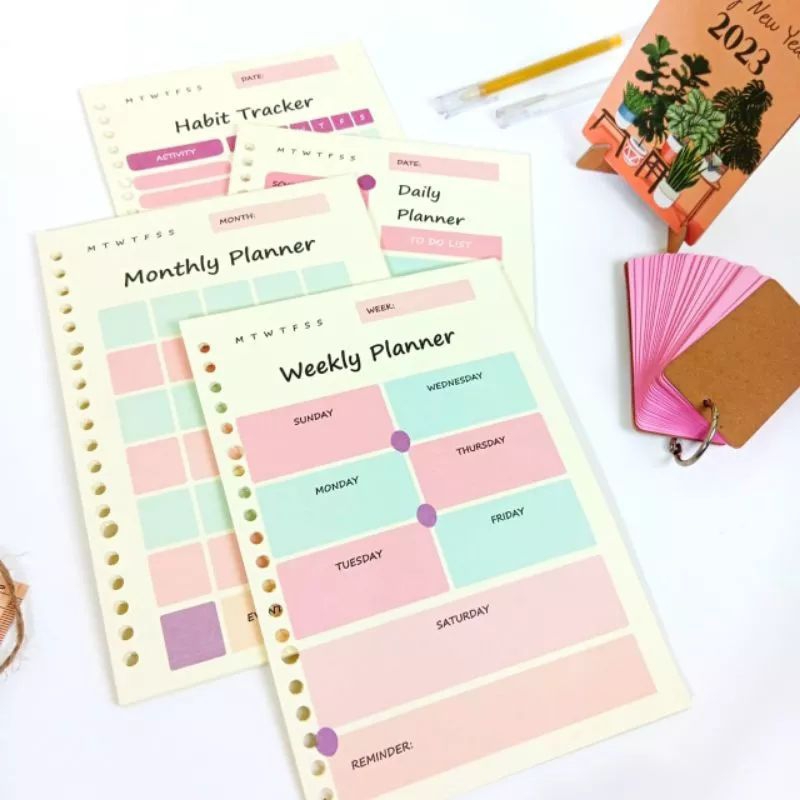 

LOOSE LEAF KERTAS BINDER A5 20 HOLES WEKKLY PLANNER ,DAILY PLANNER,
