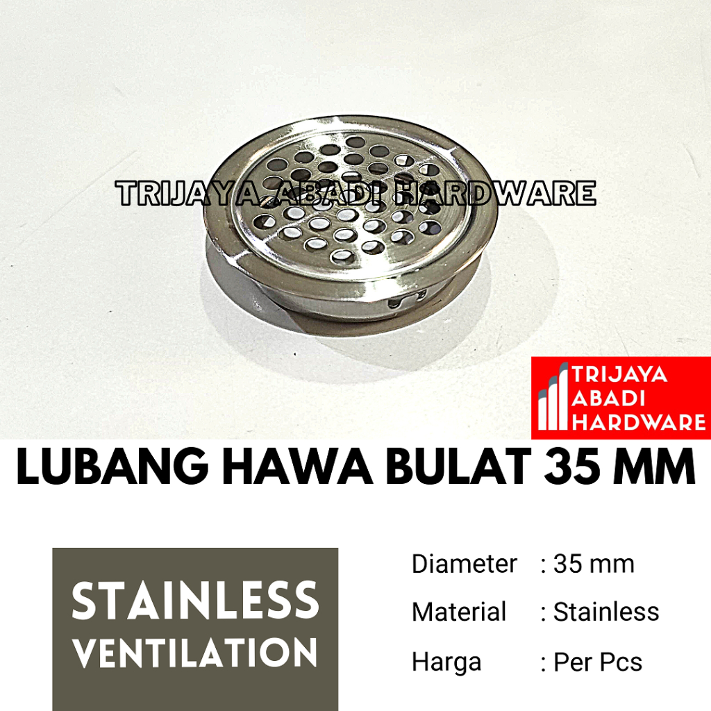 Ventilasi Bulat 35 mm Stainless Steel - Lubang Hawa Bulat Furniture