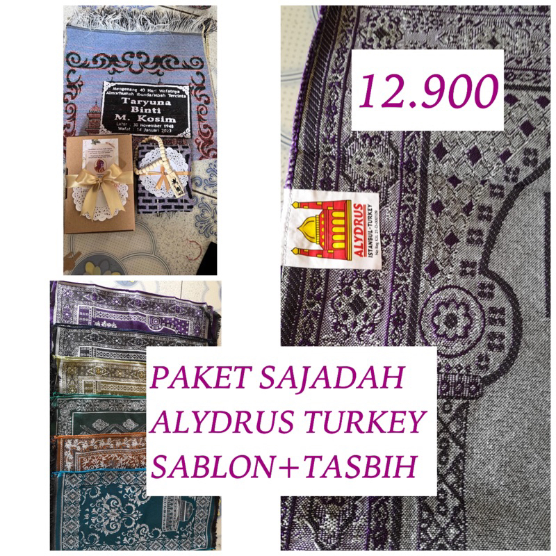 SAJADAH  TURKEY SABLON NAMA + TASBIH TAHLIL HAUL