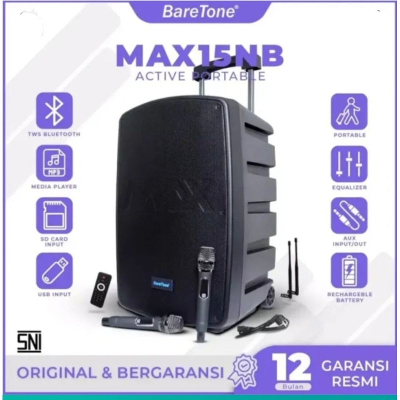 Speaker Portabel Wireless Baretone Max 15 Nb max15nb max 15nb Original