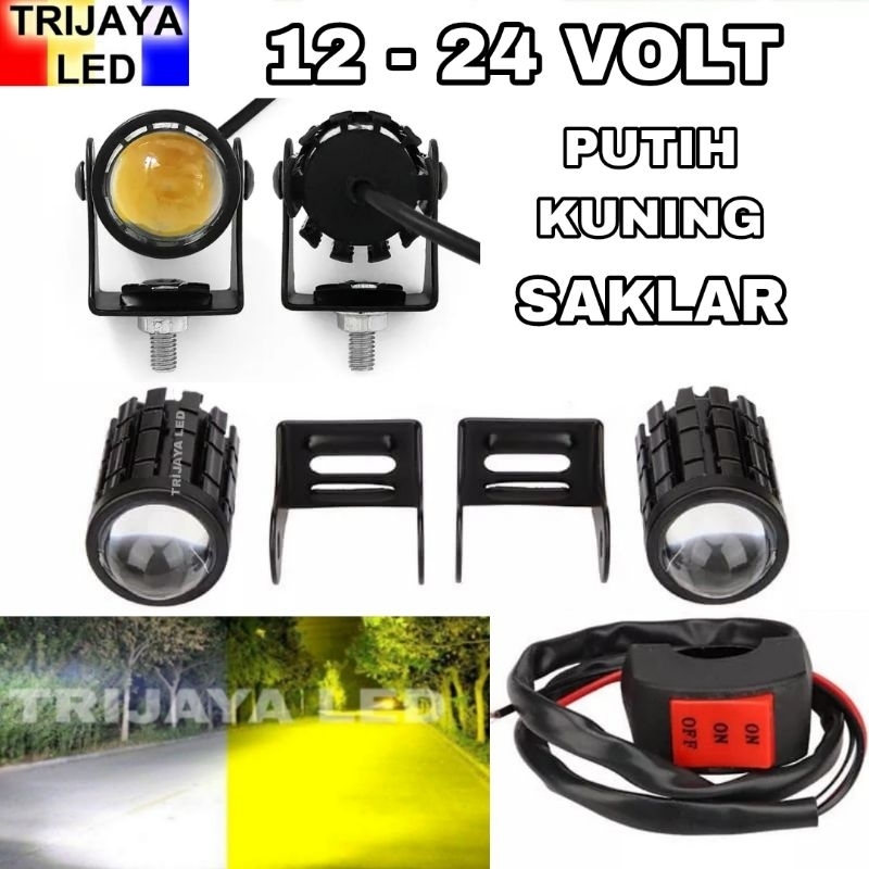 SEPASANG LAMPU TEMBAK SOROT MINI DRIVING 12 - 24 VOLT LED SUPERBRIGHT MINI LENS TRUK BUS CANTER