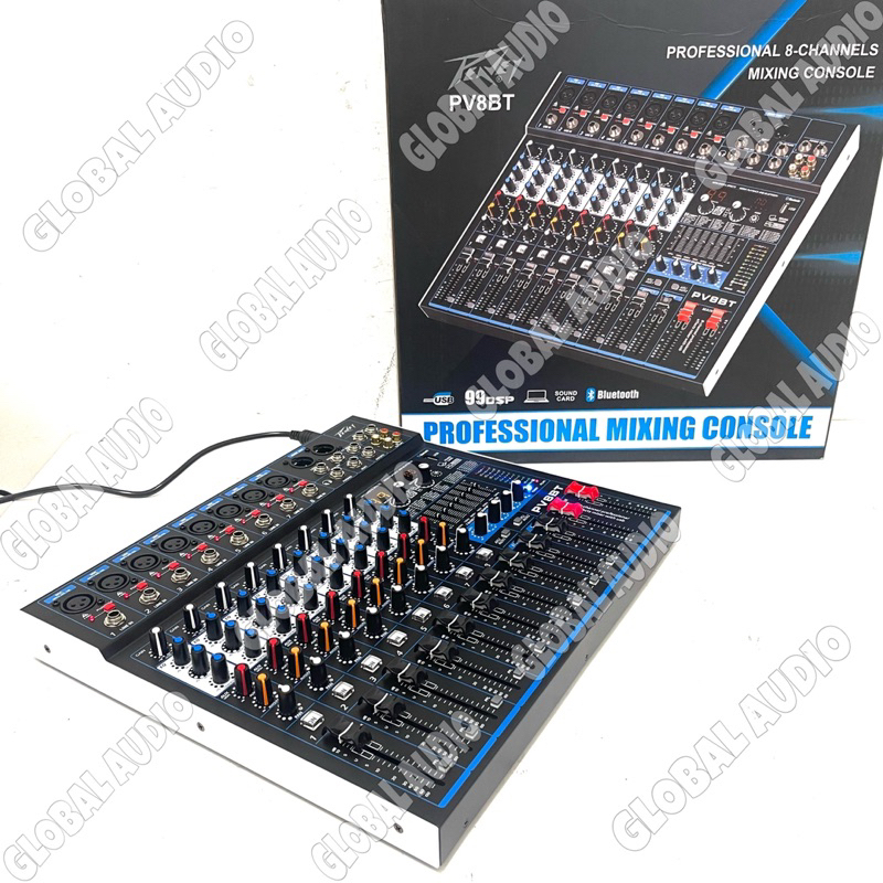 Mixer Audio PEAVEY PV8BT with Soundcard Mixing 8channel / Peavey Pv8bt pv8bt bagus murah( Bisa COD )