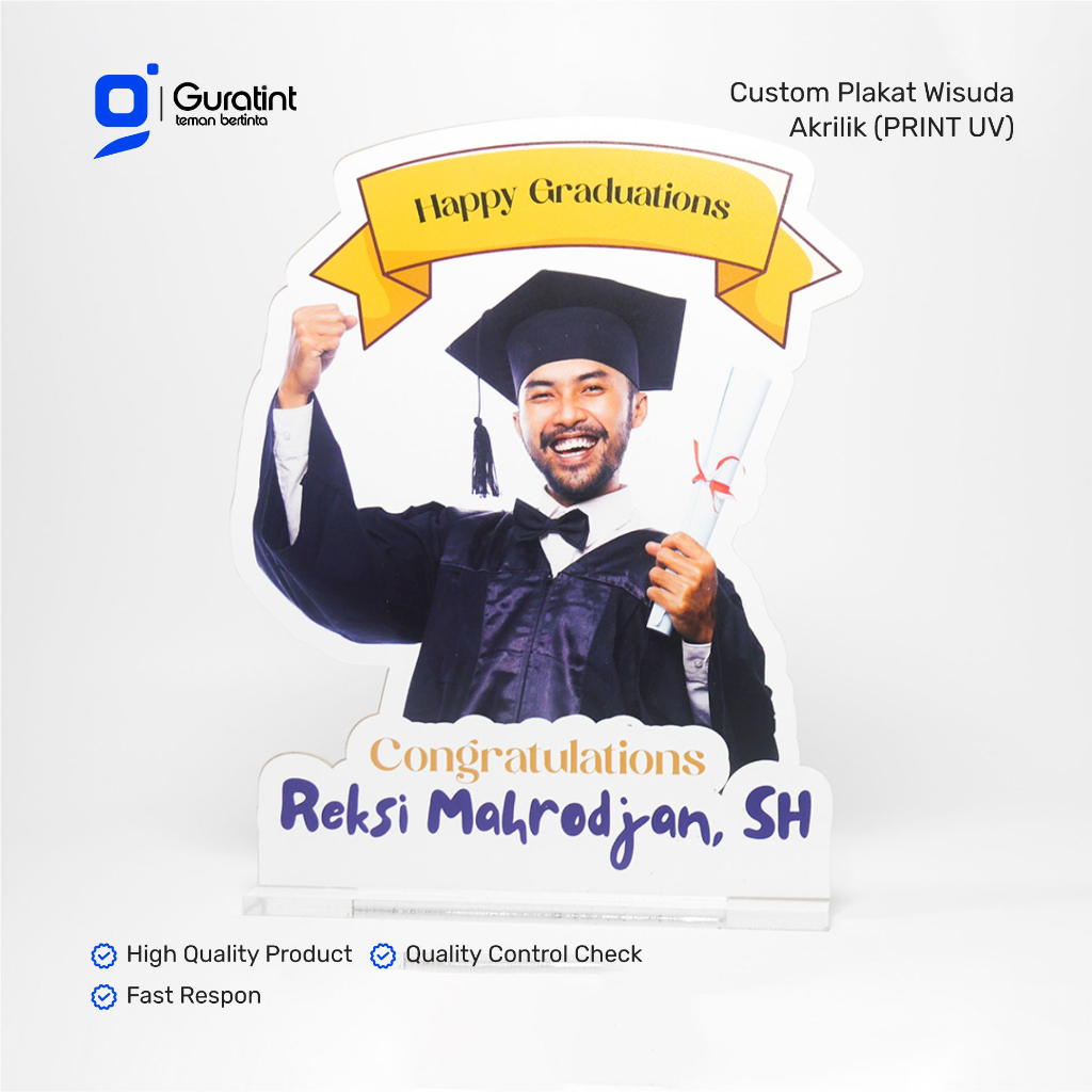 Guratint Plakat Wisuda Akrilik Custom Graduation Hadiah - Akrilik Wisuda | Standing Akrilik Hadiah W