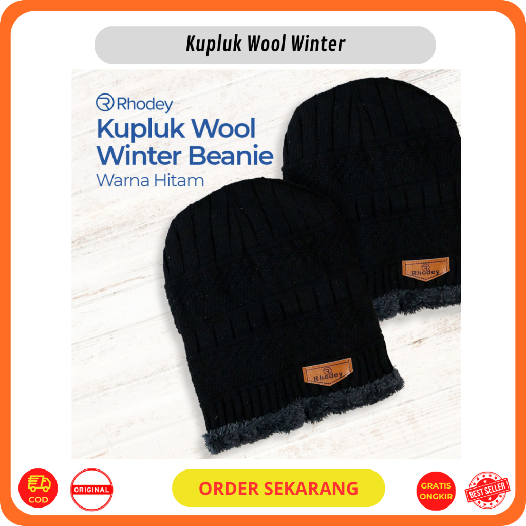 Kupluk Wool Winter Beanie Hat Trendi Perlindungan Kepala