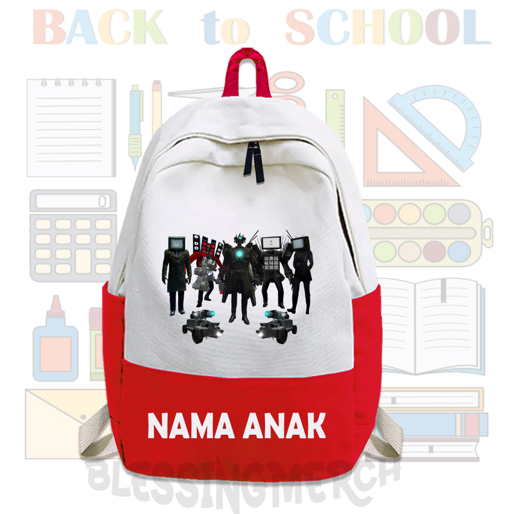 TAS RANSEL ANAK NEW TITAN CAMERAMAN TV MAN TV WOMAN SPEAKERMAN SKIBIDI TOILET