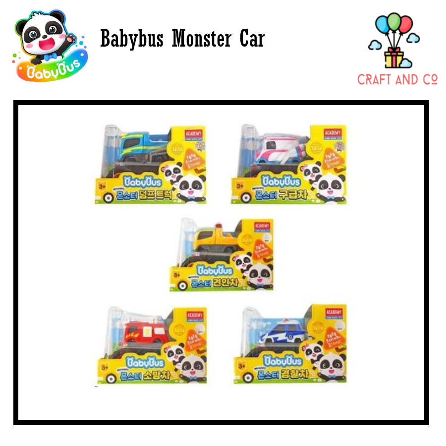 Mainan mobil anak  Babybus Monster Car Dump truck, excavator fire truck  Korea toys