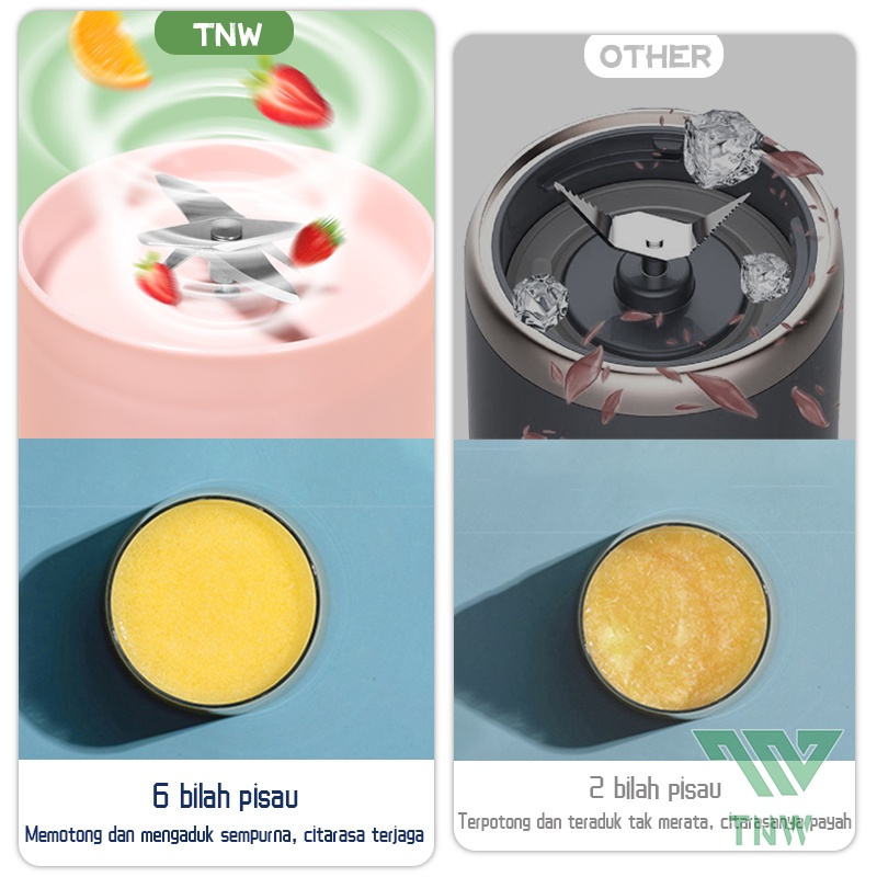 Tnw Juicer Blender Portable Mini Juicer Cup 6 Pisau Blender Kapsul Murah Blender Jus Buah Milkshake
