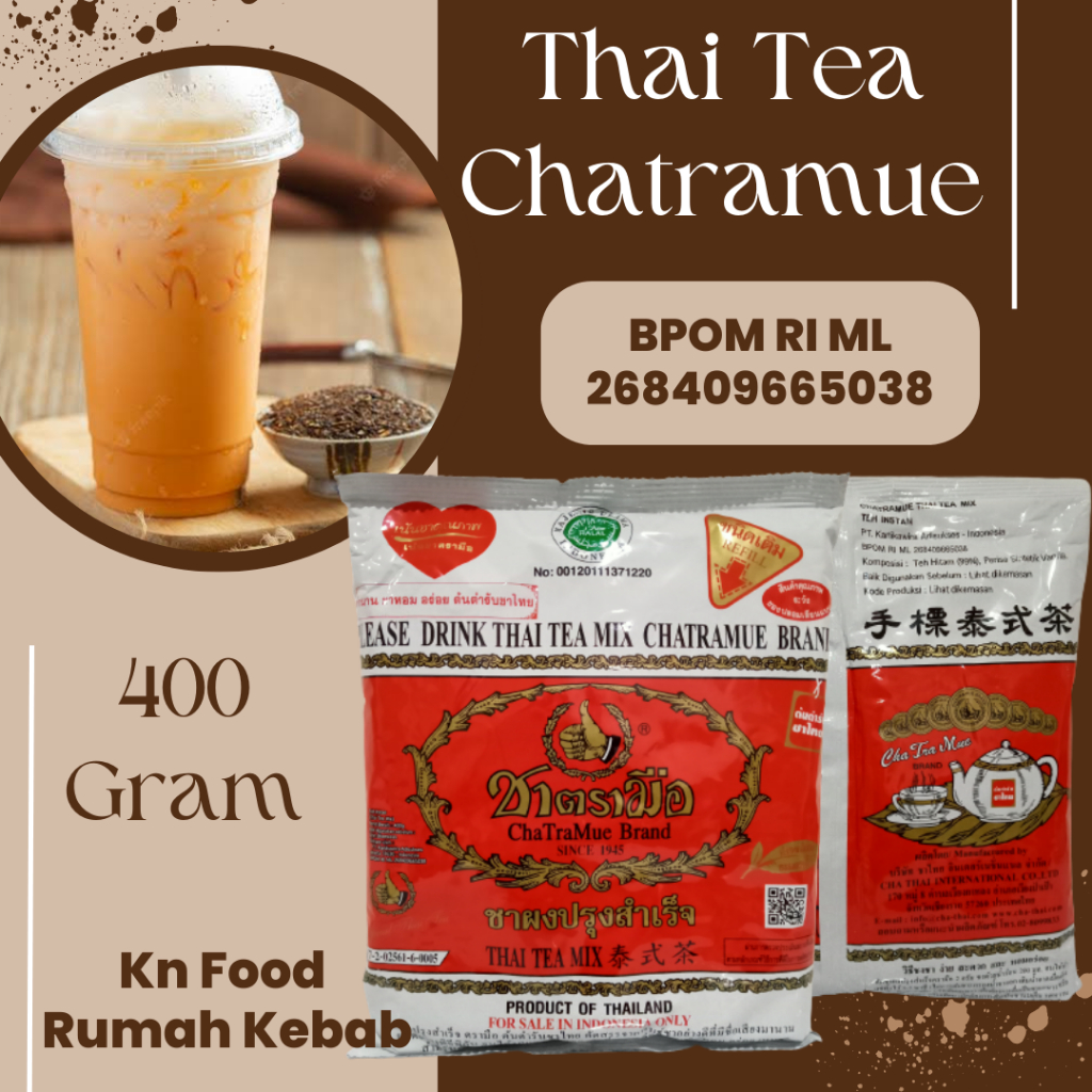 

Thai Tea Mix Cha Tramue Chatramue 400g Thailand Original BPOM