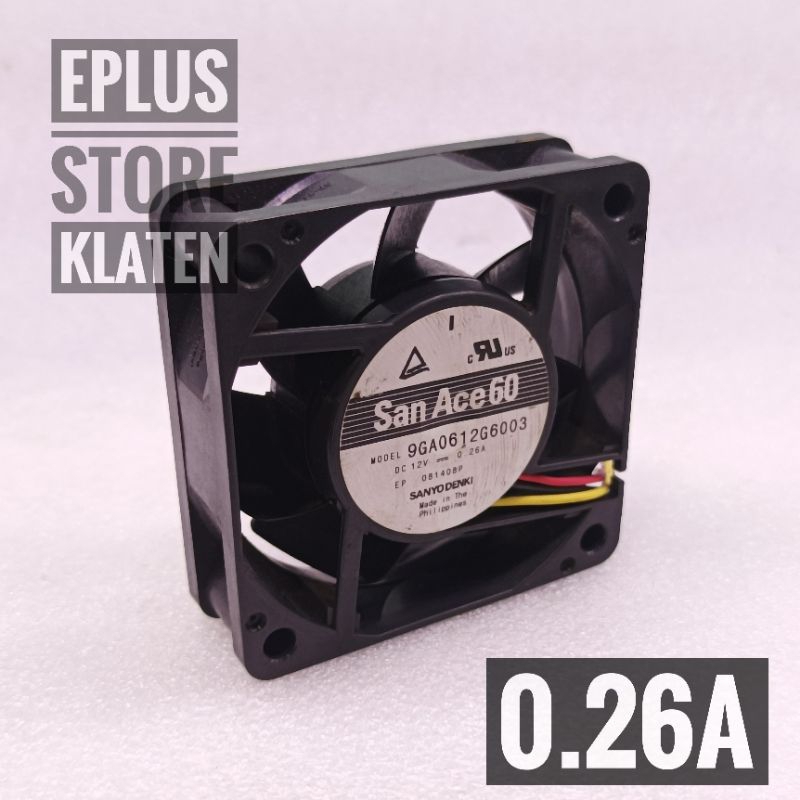 kipas fan 6cm 12v 0.26A San Ace 60 3 pin Cooling fan KP272
