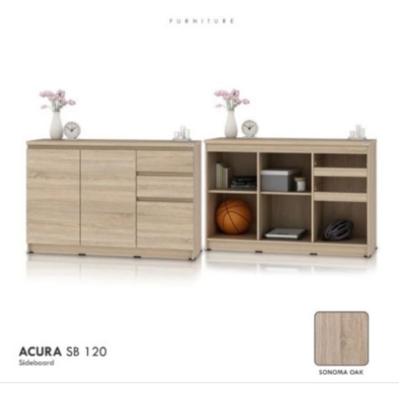 RAK SAMPING MINIMALIS MEJA SISI ELEGAN  RAK BUFFET MULTIFUNGSI ACURA SB 120