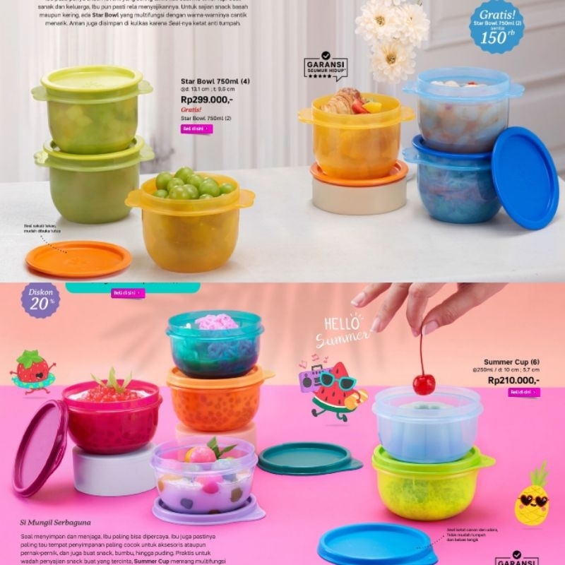 mini cup , star bowl tupperware