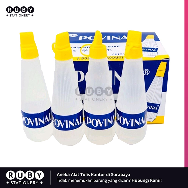 

RUBY STATIONERY Lem Cair Sedang 75ml Povinal - Glue Liquid / Liquid Adhesive