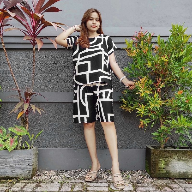 Setelan celana pendek dewasa / babydoll bali pendek