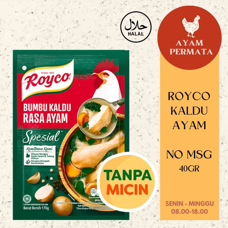 

Kaldu Ayam ROYCO - No MSG Micin Penguat Rasa - PREMIUM - Ayam Permata